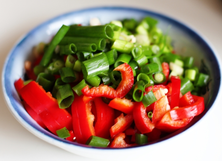hackade grönsaker salladslök paprika dietistblogg matsmart